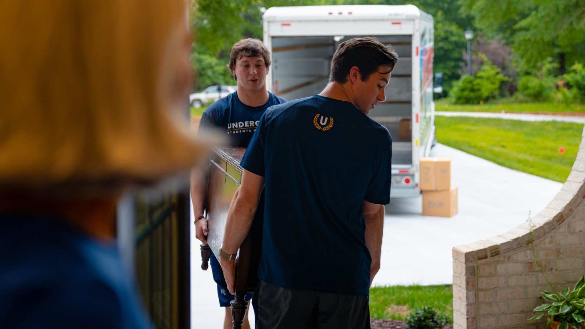 Undergrads crew arriving at your home ready to work