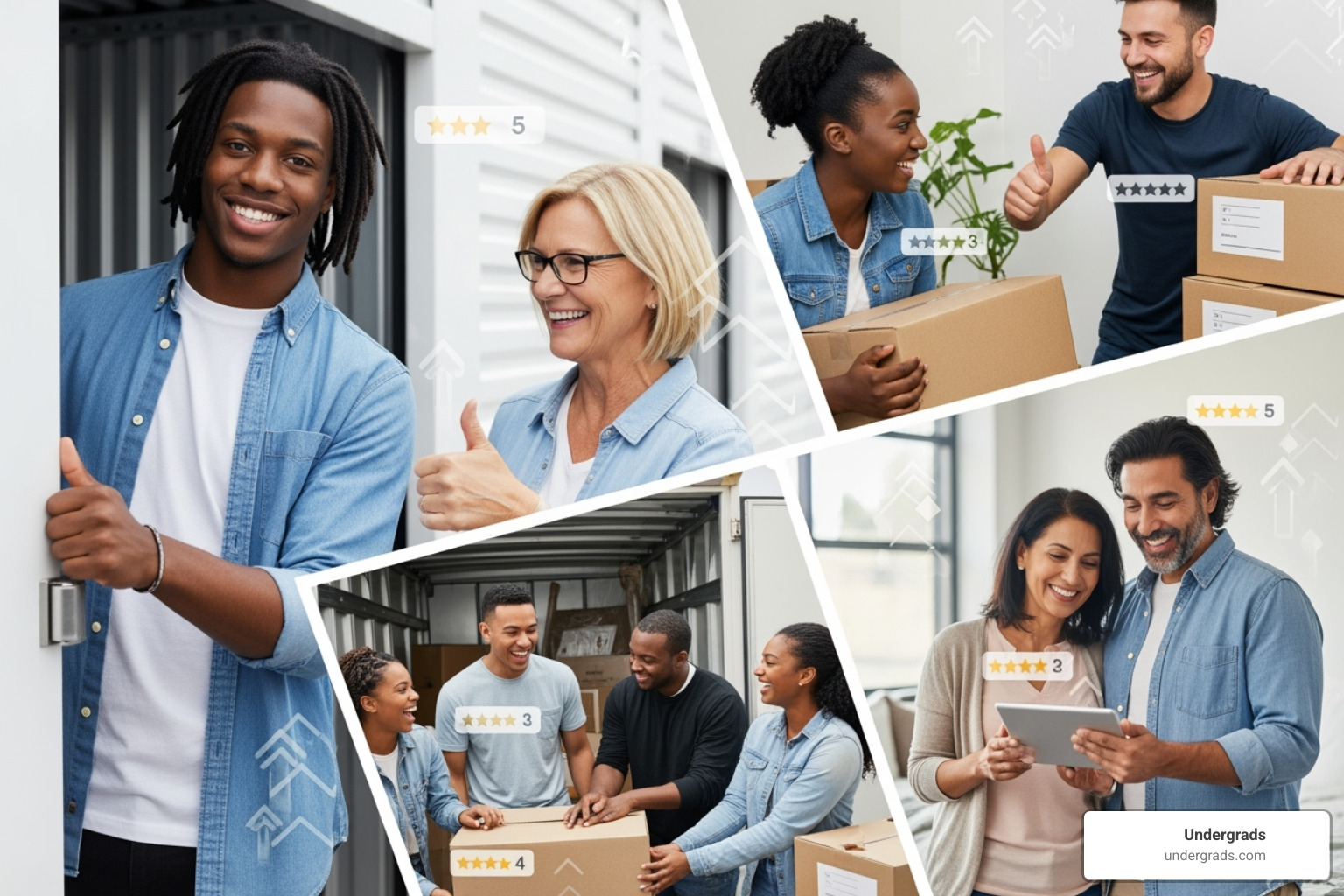 collage of positive customer review snippets - college movers customer service collage of positive customer review snippets - college movers customer service